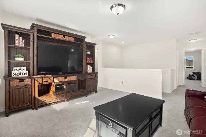 Upstairs entertainment / family room.  All new carpet throughout - March 2026.