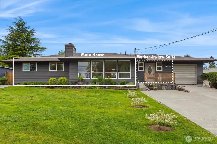 Home has ample parking for RV, potential tenant, those PNW toys.  MIL has separate entrance.