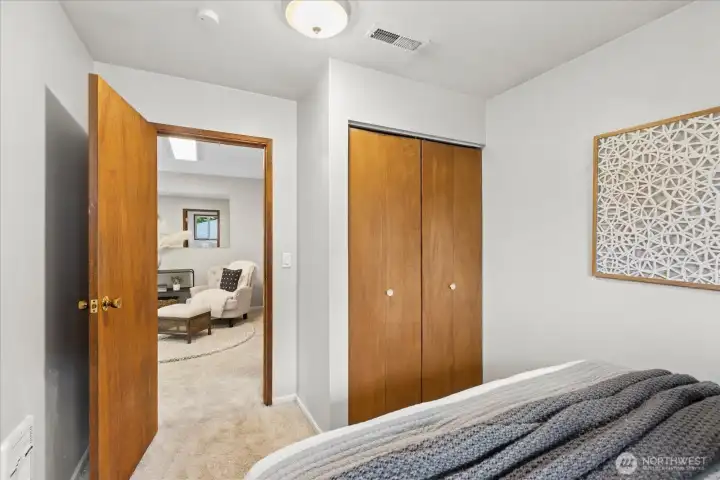 The flex room just off the living space of the MIL also has a closet!