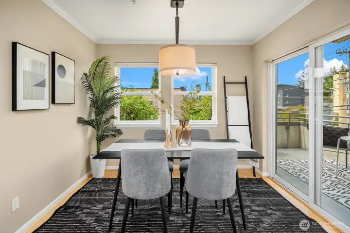 Entertaining can flow outside through the sliding doors. Entertaining can flow outside through the sliding doors.
