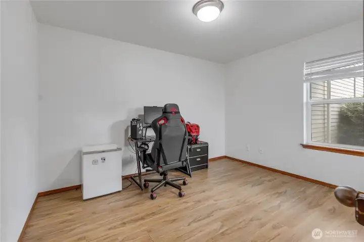 Double Doors open to a sizeable office.