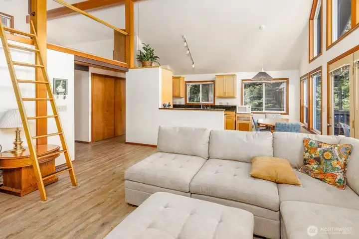 Loft space above living area.