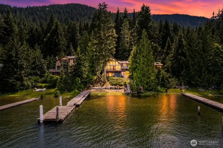 Twilight view from water.