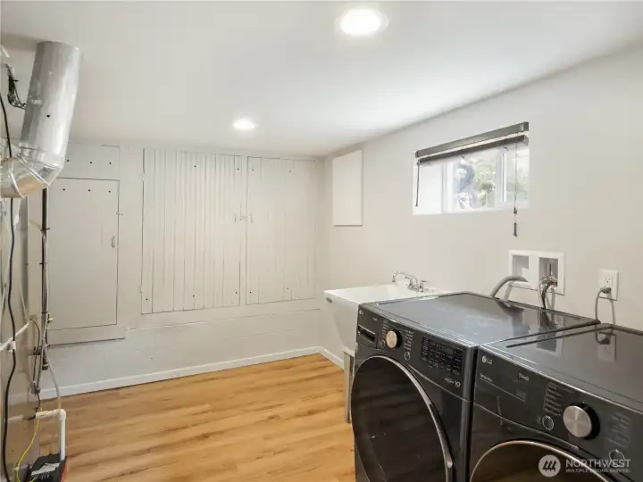 Laundry room, newer gas furnace and on demand hot water heater Laundry room, newer gas furnace and on demand hot water heater