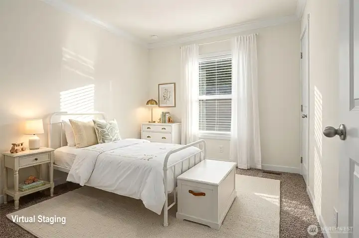 Virtually staged 3rd bedroom - perfect for use as a bedroom, home office, or flex room Virtually staged 3rd bedroom - perfect for use as a bedroom, home office, or flex room