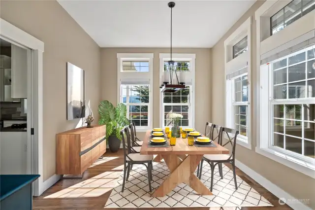 FORMAL DINING ROOM | Natural lighting from massive windows *Virtually Staged*