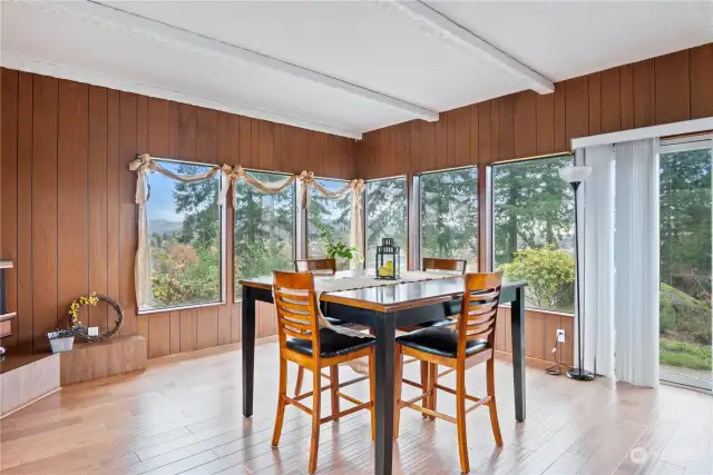 One step down from Kitchen, amazing room currently used as Dining area