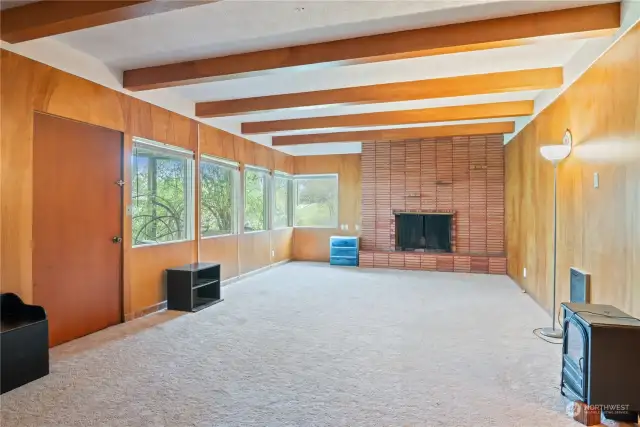 Awesome Great (Family? Play? Bonus?) Room downstairs.  Lots of light and door to side of home under deck.