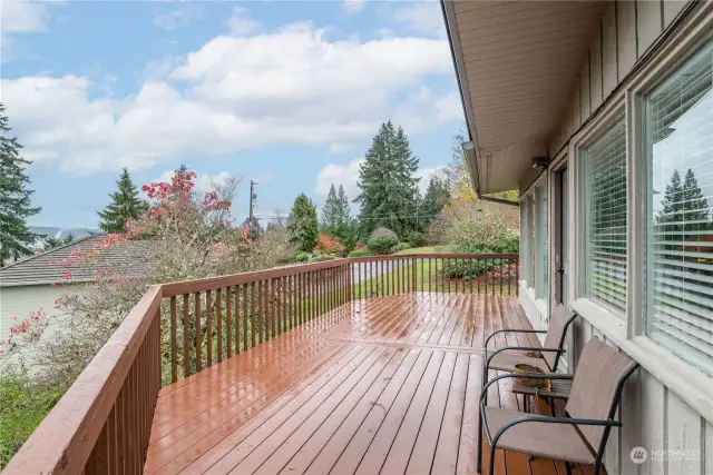 Fron of the deck, right off the Living Room and looking toward the road