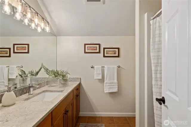 Gane/Media room bathroom. Could be used as 4th bedroom w/ ensuite bath.