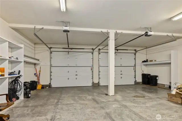 Large oversized 3 car garage with room to store recreational toys