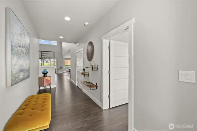 Front entry adjacent to the second primary bedroom.