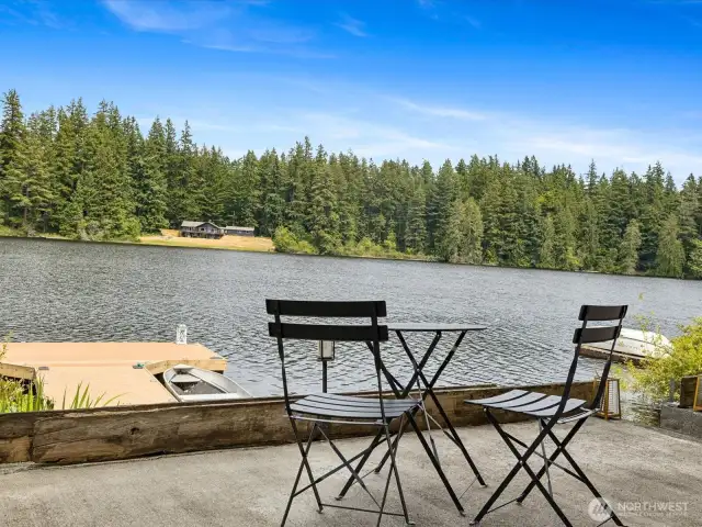 Sit lakeside and enjoy the view - or slip out on the water in your kayak or small boat.