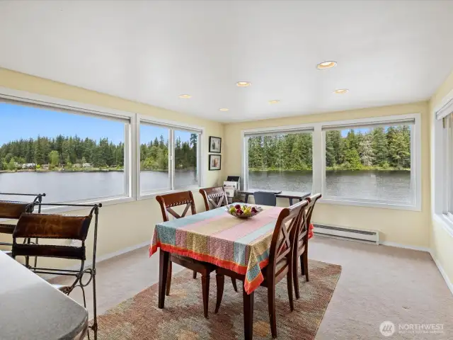 Amazing Dining Room with 3 walls of glass - take in the view in every direction!