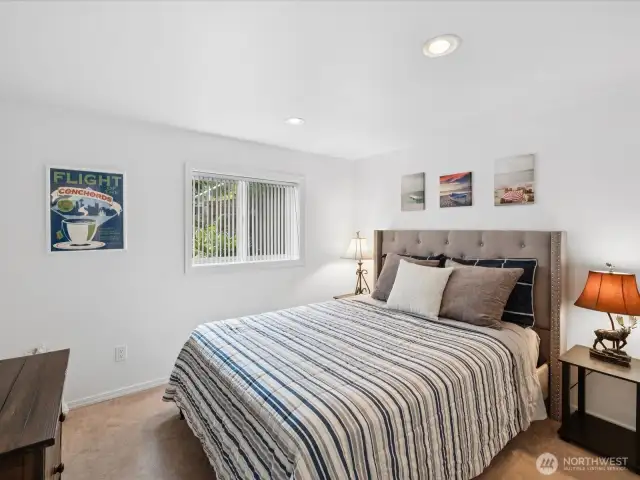 Lower level Bedroom #2 with large Closet & lake view.