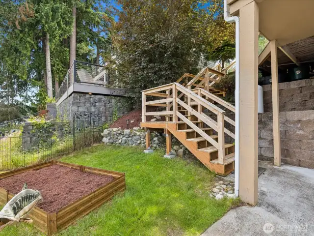Part of the Backyard area next to the lake - garden area & room for landscaping.