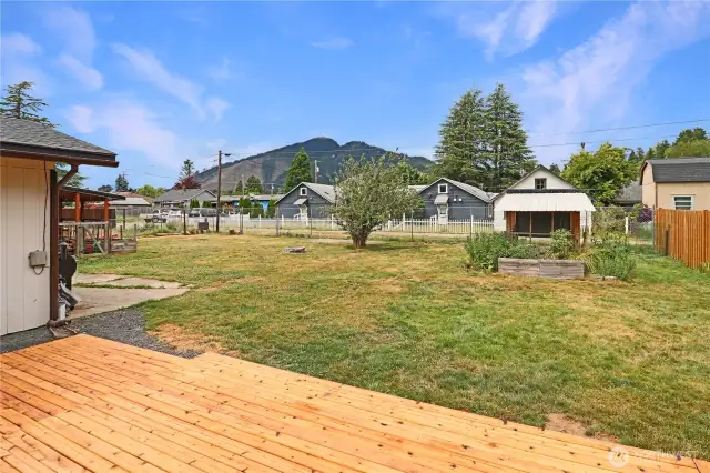 Step out to the new deck right from the kitchen’s breakfast nook—indoor/outdoor  living made easy.