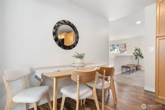 Cozy dining space just off kitchen
