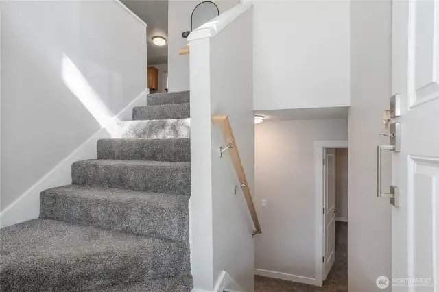 Split level entry, main living up, 2 more bdrms, 3/4 bath & large family room down