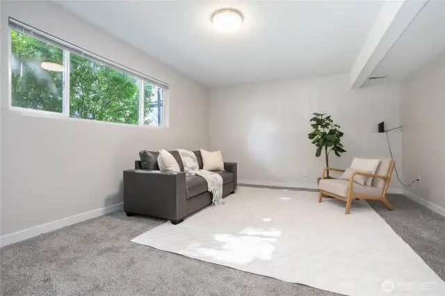 Large family/rec room downstairs. Large walk-in closet added for easy conversion to bedroom if needed