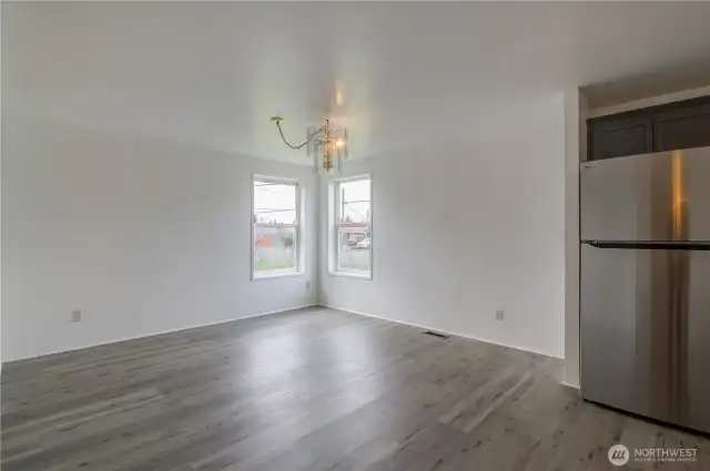 Large Dining Room with corner windows for lots of light.