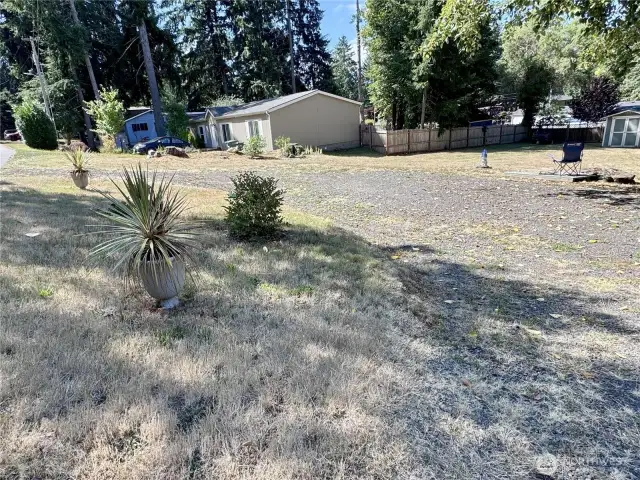 Driveway is cut in and graveled.
