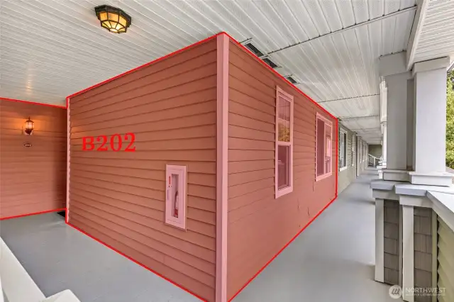 Shaded areas represent where the home is at within the building B.