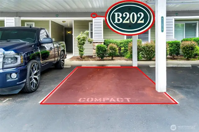 Covered Parking Space is close to home - very short walk.