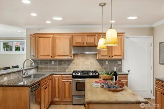 Kitchen open to informal living room