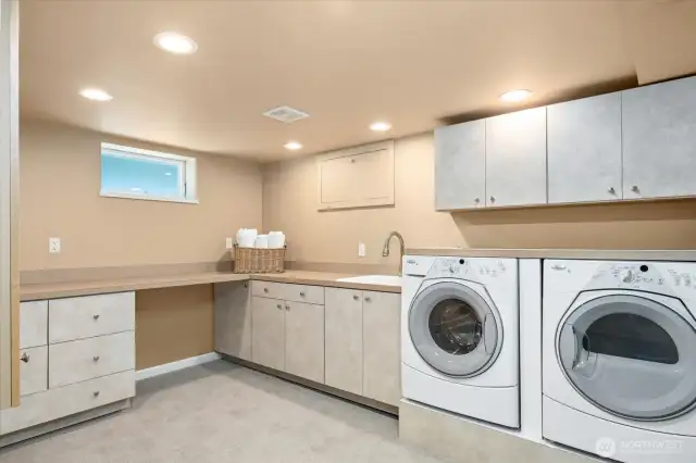 Basement laundry/project room