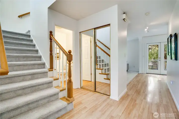 Half bath on the main adds convenience, while upstairs hosts the bedroom retreats and bonus room.