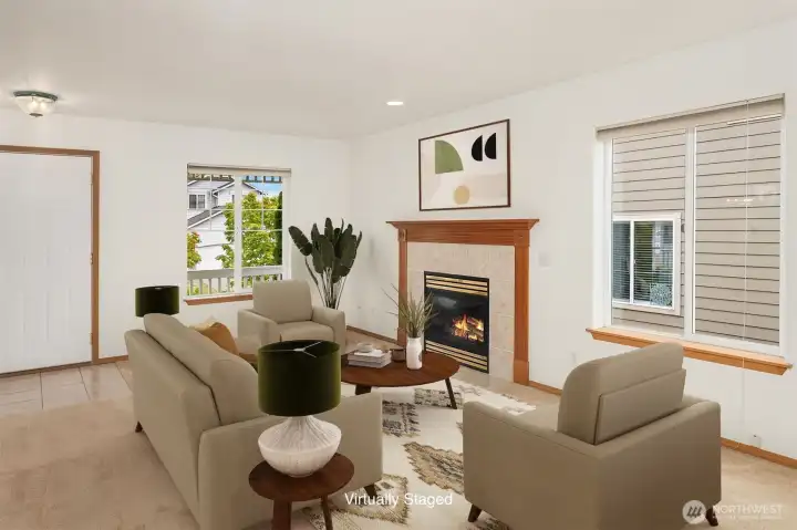 Living Room w Gas Fireplace