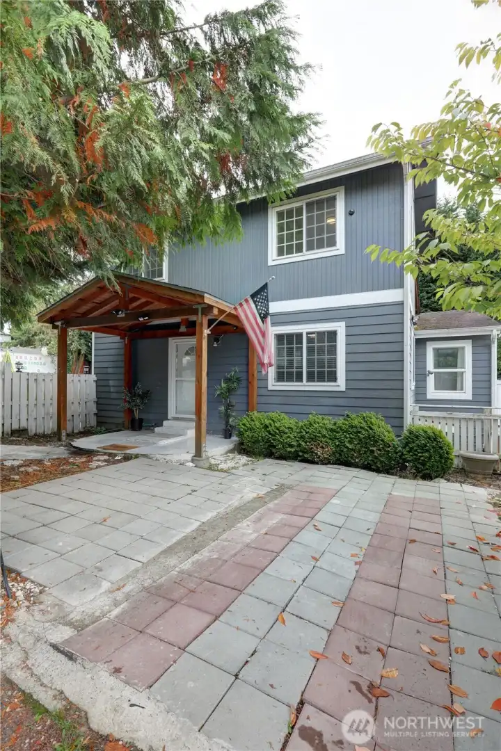 Front with covered porch