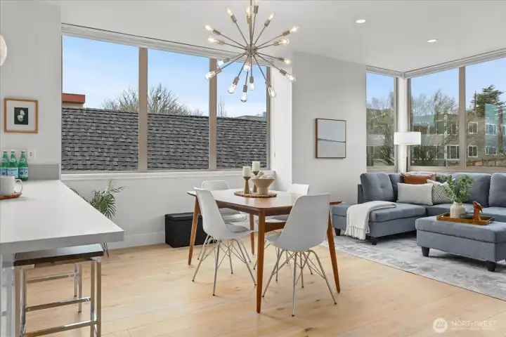 High ceiling height and large windows for so much natural light!