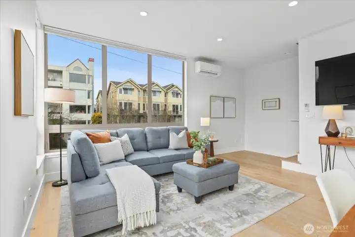 TV and sound bar stay with the home.