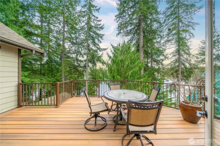 Upper deck off of house