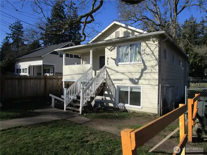 Front elevation and view from Portland Avenue.
