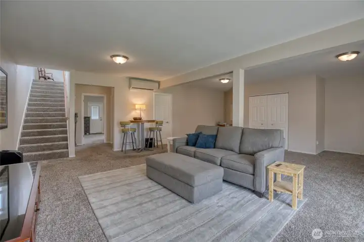 First floor primary suite is just past the stairs.