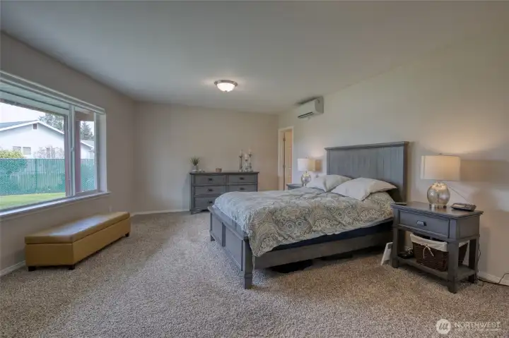 Spacious suite overlooks the back yard and canal views.