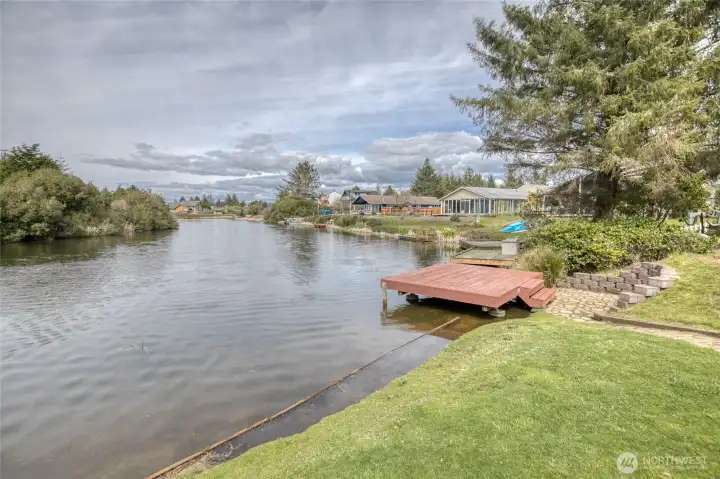 Back yard views to the east, with a view of your own private dock.