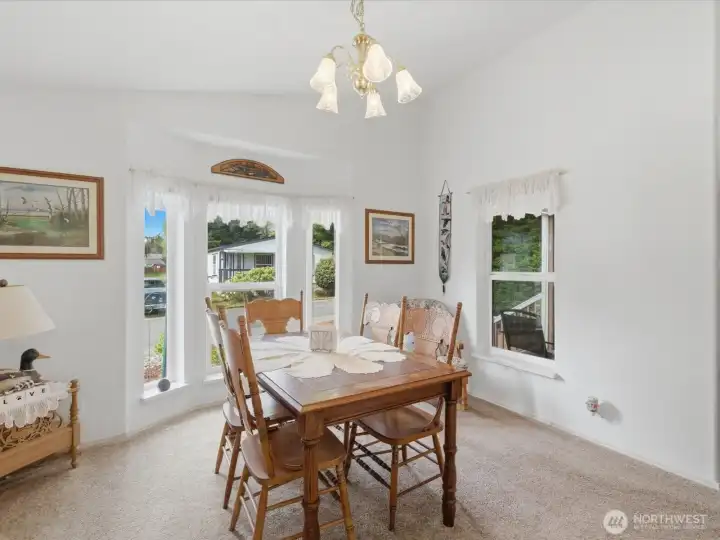 Formal dining room looking in from the kitchen