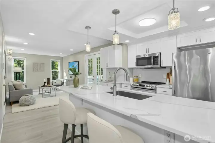 The Family Room is located just off the kitchen for easy flow.