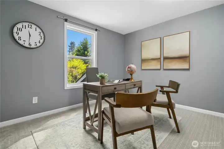 One of two bedrooms on the upper level