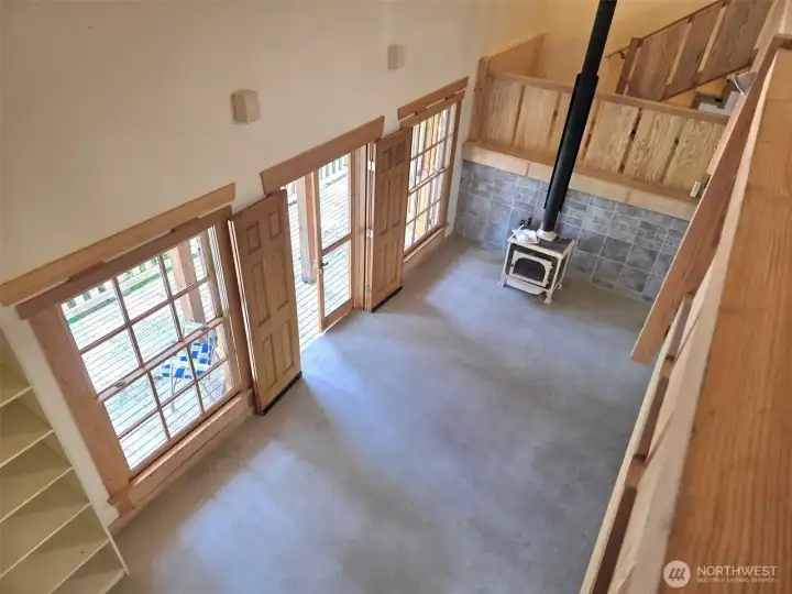 Looking down from upper level. Looking down from upper level.
