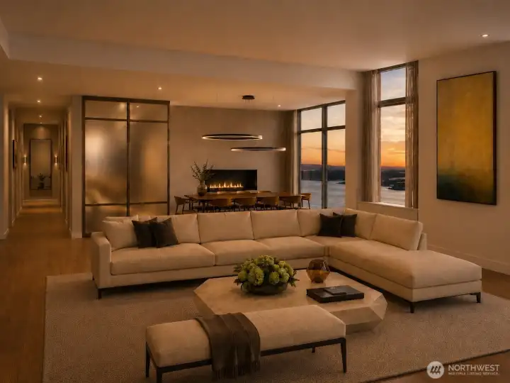 Pass-through Fireplace from Dining Room to Bedroom Pass-through Fireplace from Dining Room to Bedroom