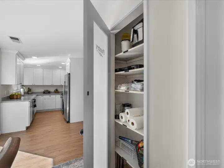Pantry just off the galley kitchen