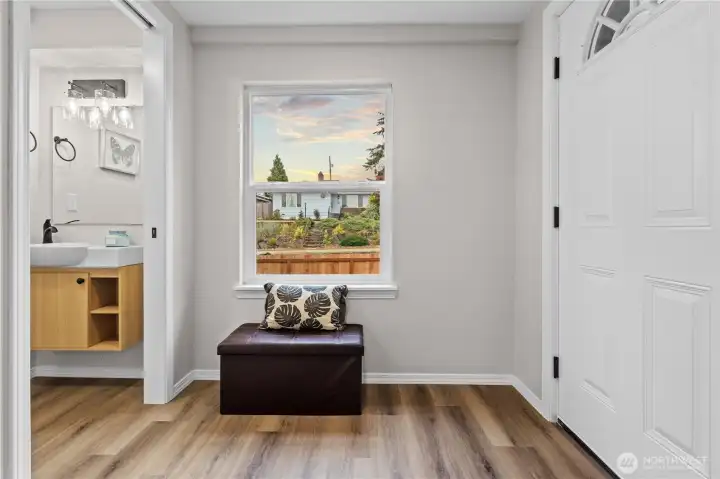 Entry with Half Bath for Your Guests