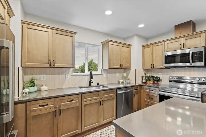Full Tile Backsplash and an Amazing View from the Kitchen Sink