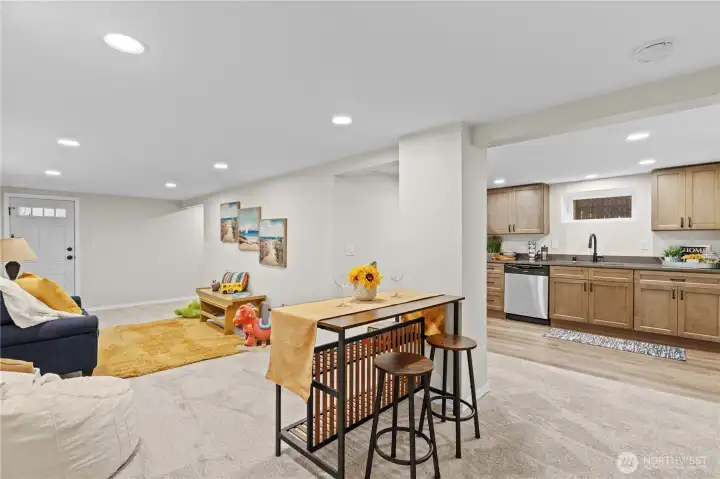Lower Level Living Area and Kitchenette
