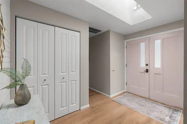 A traditional coat closet/landing pad is available at the entry.